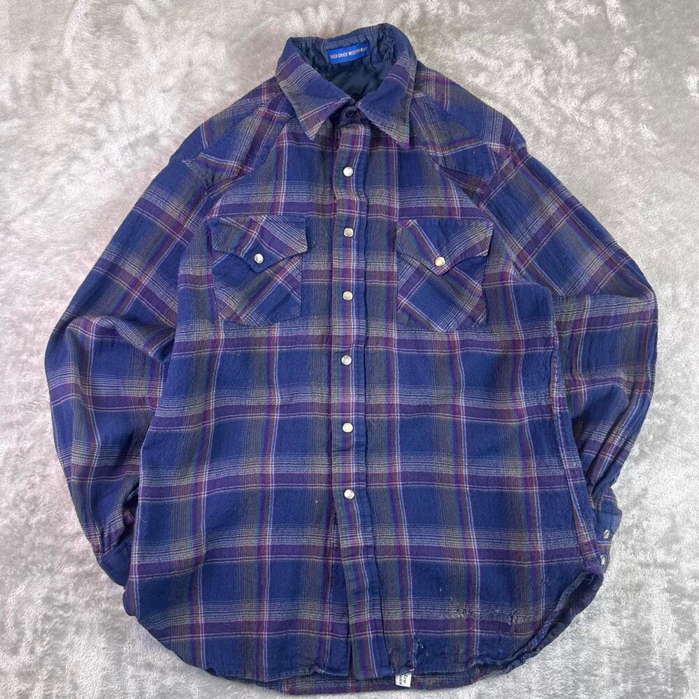 Pendleton Vintage Western Flannel Shirt Jacket Quilted Lined Snap Button